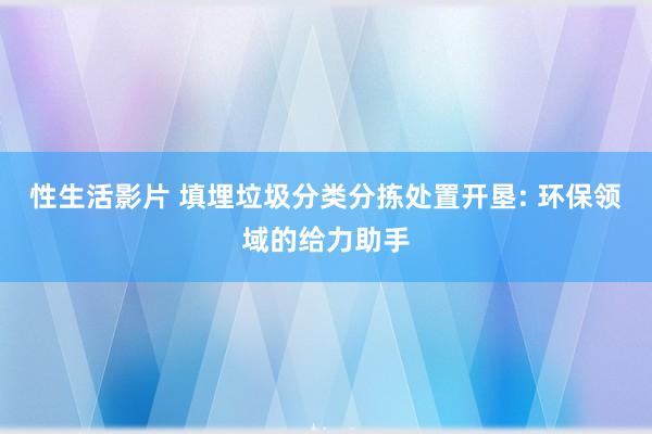 性生活影片 填埋垃圾分类分拣处置开垦: 环保领域的给力助手