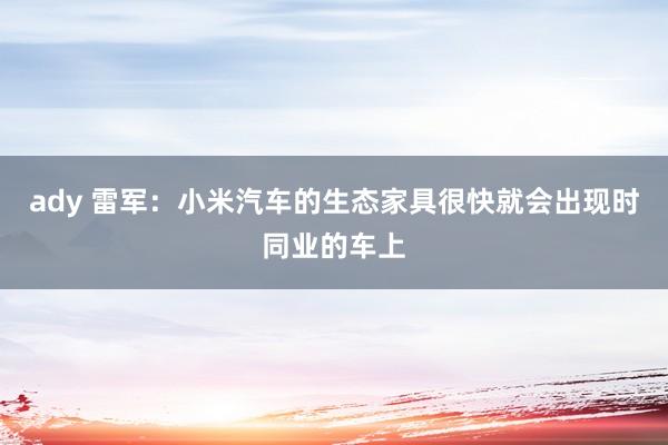 ady 雷军：小米汽车的生态家具很快就会出现时同业的车上